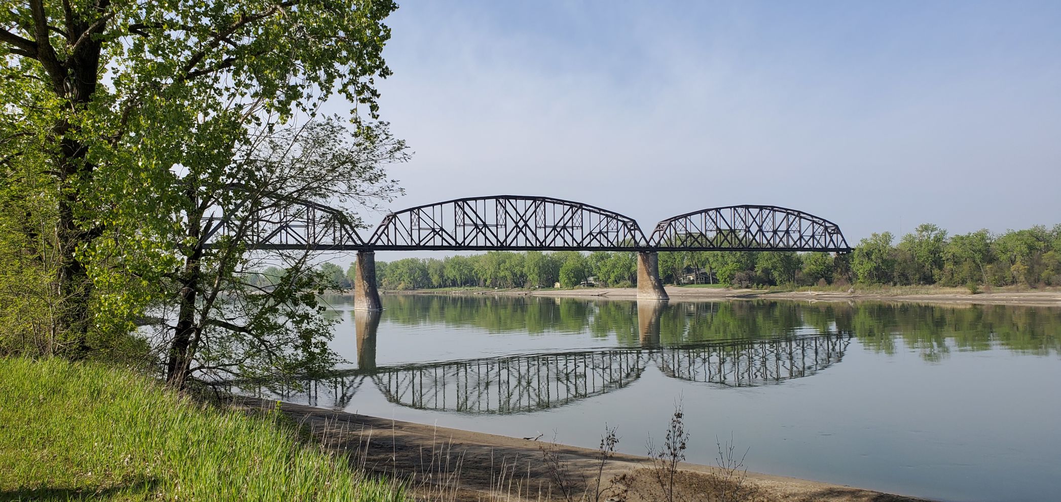 Railroad bridge reflection